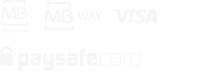 Multibanco, MB Way, Visa, Mastercard, PaysafeCard, Payshop